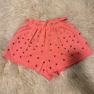 Queen of Sparkles Rhinestone Heart Shorts